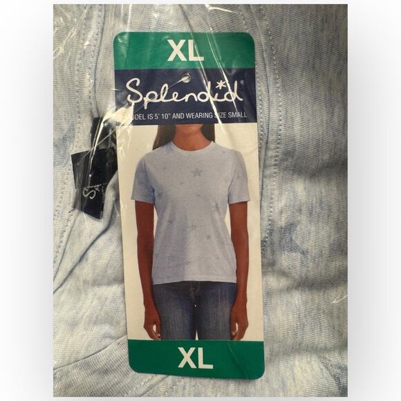 NWT Splendid Blue Star Print Cotton Short Sleeve Tee – Size XL 131XL - Picture 2 of 4
